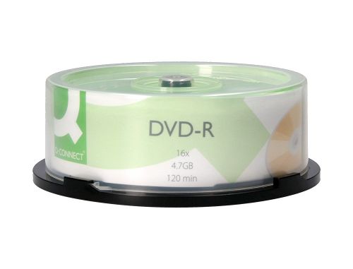 Dvd-r q-connect capacidade 4,7gb duracao 120min velocidade 16x torre de 25 unidades , Q-connect , 54740 , 5705831002555